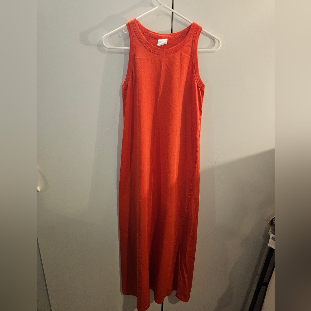 Casual Orange Halter Sheath Maxi Dress